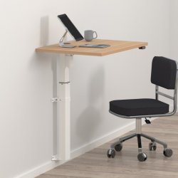 ConSet H�ve S�nkebord 80x60 - 501-9 - B�g bordplade - hvidt stel - v�gmonteret