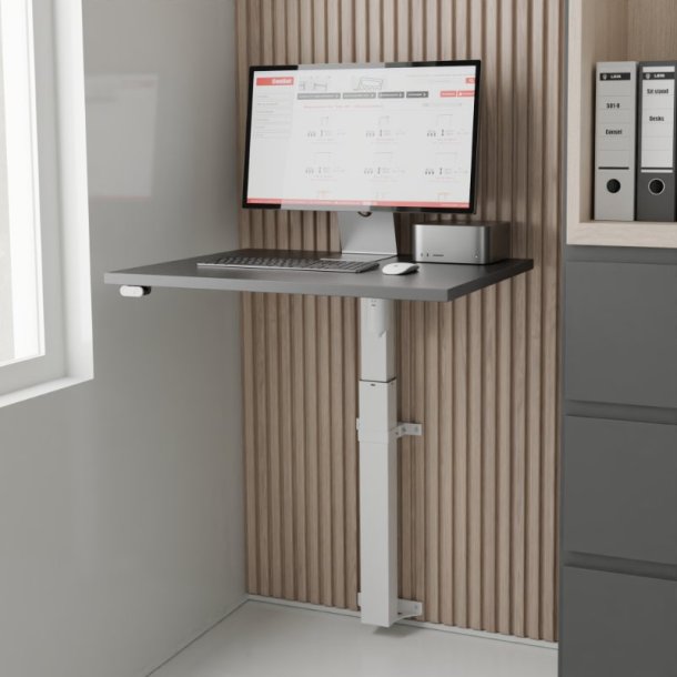 ConSet H�ve S�nkebord 80x60 - 501-9 - Sort bordplade - hvidt stel - v�gmonteret