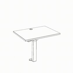ConSet H�ve S�nkebord 80x60 - 501-9 - Valn�d bordplade - hvidt stel - v�gmonteret