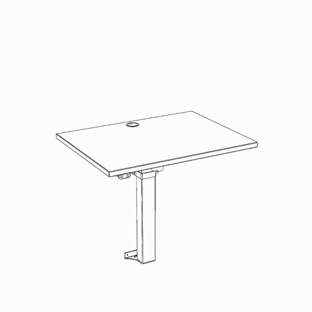 ConSet H�ve S�nkebord 80x60 - 501-9 - Hvid bordplade - hvidt stel - v�gmonteret