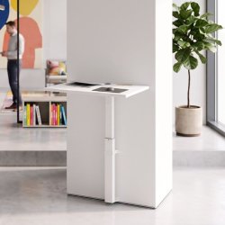 ConSet H�ve S�nkebord 80x60 - 501-9 - Hvid bordplade - hvidt stel - v�gmonteret