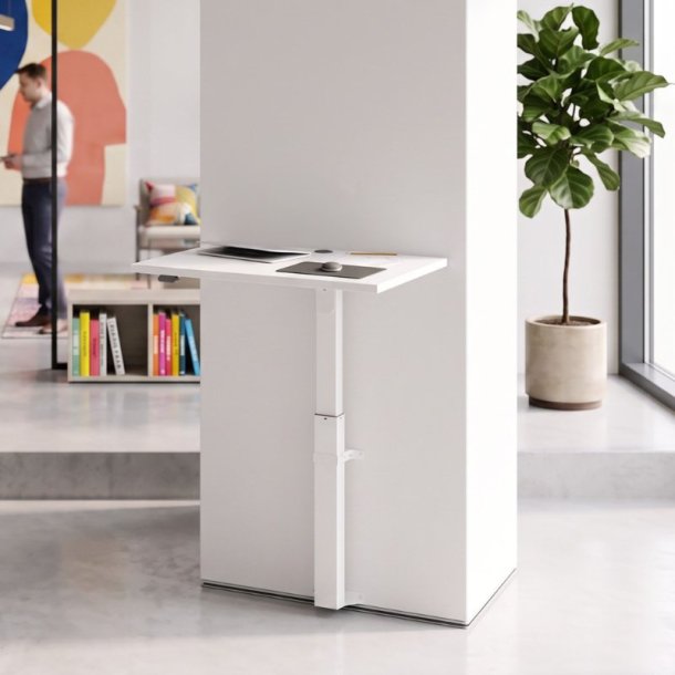 ConSet H�ve S�nkebord 80x60 - 501-9 - Hvid bordplade - hvidt stel - v�gmonteret