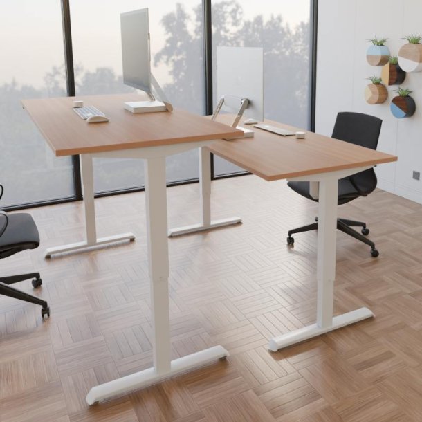 ConSet Hve Snkebord 160x80 - 501-33 - Bg bordplade - hvidt stel