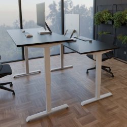 ConSet Hve Snkebord 160x80 - 501-33 - sort bordplade - hvidt stel