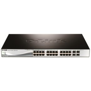 D-Link DGS-1210-28P Managed Gigabit Switch med 24 PoE-porte og 4 SFP-porte