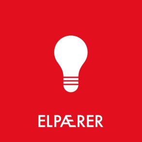 Piktogram - Elp�rer - r�d - til inde og ude - 12x12 cm - Dansk affalds Forening