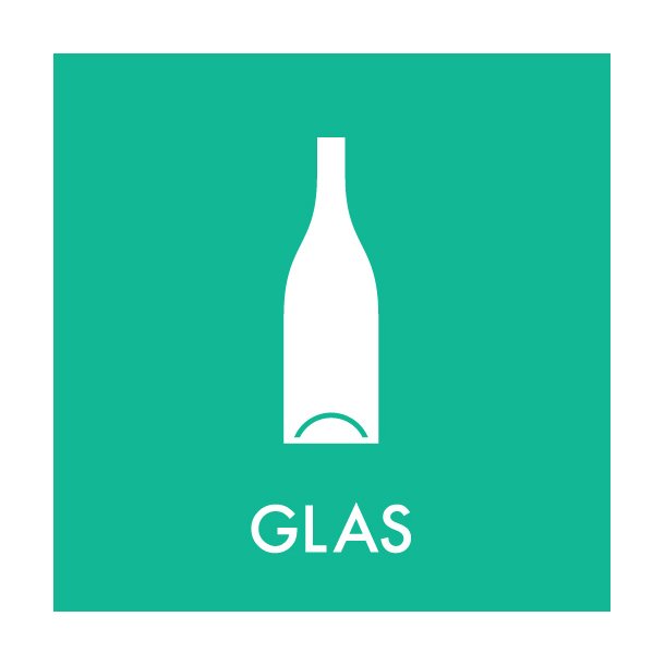 Piktogram - Sampak - farvet - til inde og ude - 6x6 cm - 10stk. - Dansk affalds Forening