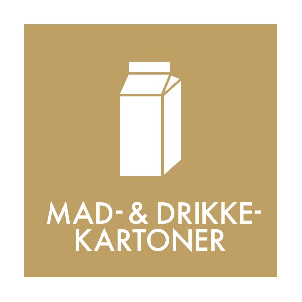 Piktogram - brun - til inde og ude - 12x12 cm - Dansk affalds Forening