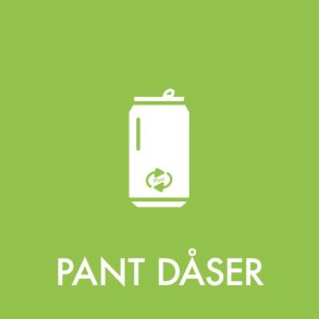 Piktogram - Pantd�ser - Lys Gr�n - til inde og ude - 12x12 cm - Dansk affalds Forening