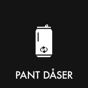 Piktogram - Pantd�ser - sort - til inde og ude - 12x12 cm - Dansk affalds Forening