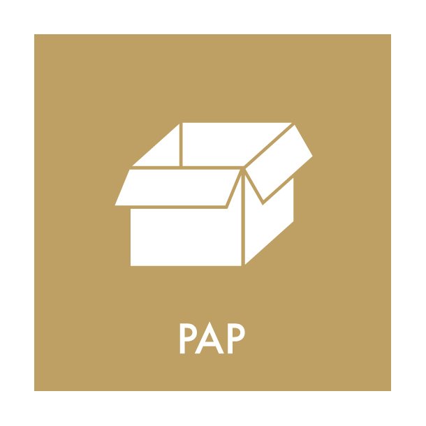 Piktogram - Sampak - farvet - til inde og ude - 6x6 cm - 10stk. - Dansk affalds Forening