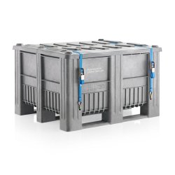 Craemer CB1 pallekar 470 L - UN Godkendt - 1200x800x740mm - Lys gr - Med lg/Bnd