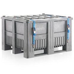 Craemer CB3 pallekar 610 L - UN Godkendt - 1200x1000x740mm - Lys gr - Med lg/Bnd