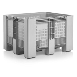 Craemer SB3 pallekar perforeret - 610 L - 1200x1000x790mm - Lys gr - 9 fdder