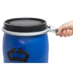 Menke Plasttnde med lg, hndtag og spndebnd - 30L bl