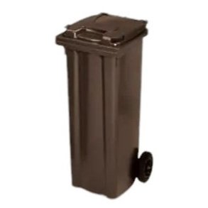 Kliko 140 Liter udendrs affaldsbeholder p hjul - brun