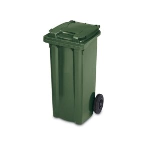Kliko 140 Liter udendrs affaldsbeholder p hjul - grn