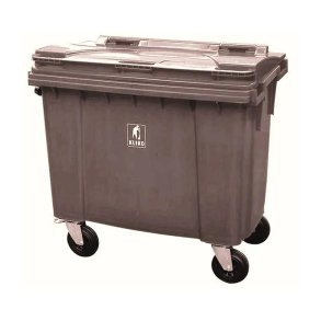 Kliko 660 liter udendrs affaldscontainer p hjul - brun