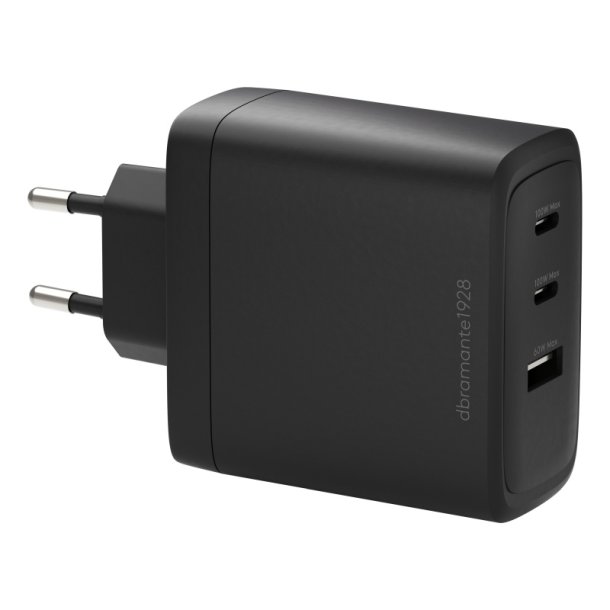 dbramante1928 re-charge oplader - 100 Watt - 3 output-stikforbindelser (2 x USB-C, USB) - sort