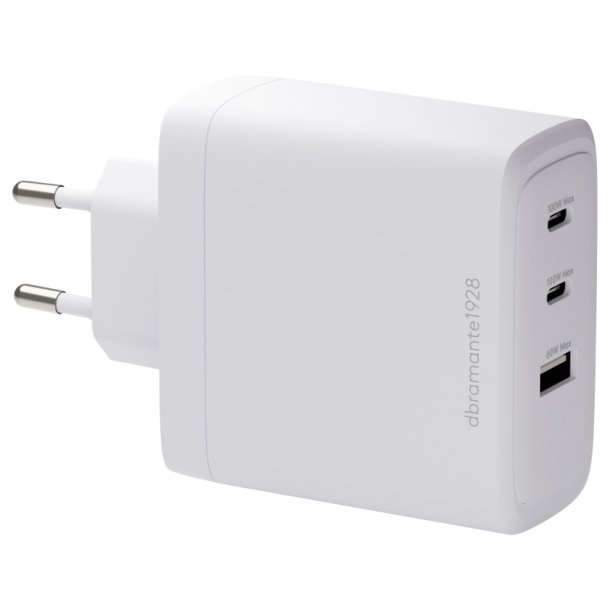 dbramante1928 re-charge oplader - 100 Watt - 3 output-stikforbindelser (2 x USB-C, USB) - hvid