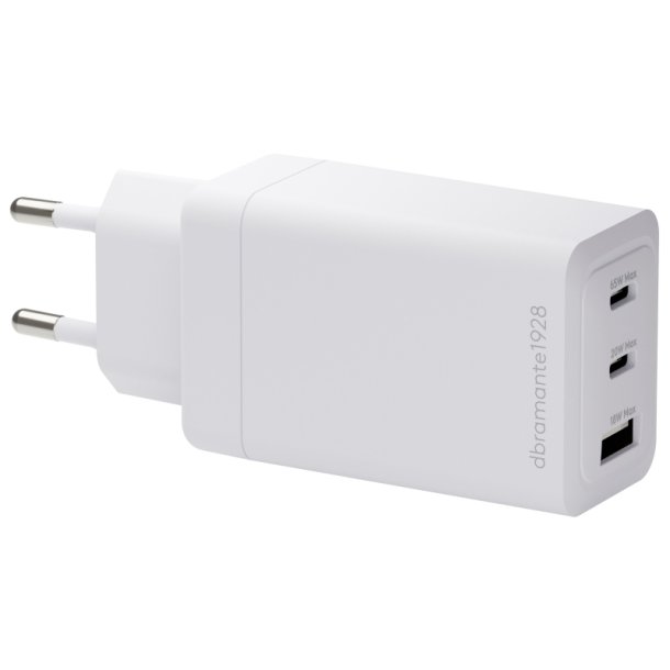 dbramante1928 re-charge oplader - 65 Watt - 3 output-stikforbindelser (2 x USB-C, USB) - hvid