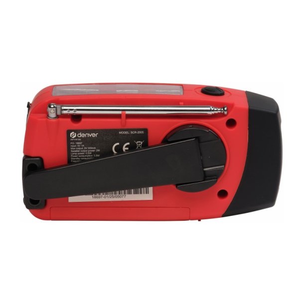 Denver ndradio SCR-2005 - Lygte, Hndsving og solpanel