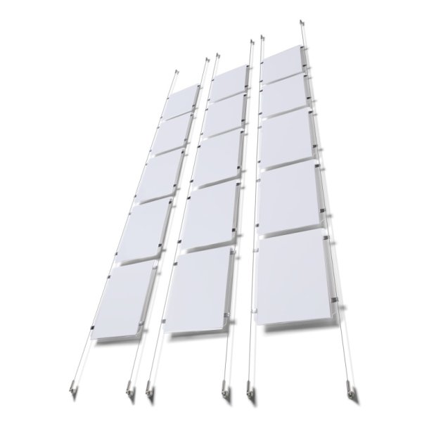 Appendo vinduesdisplay - st med 5 stk. A4 akryllommer i hjformat - Med kabler, clips og fittings