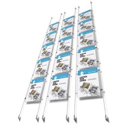 Appendo vinduesdisplay - st med 5 stk. A4 akryllommer i hjformat - Med kabler, clips og fittings