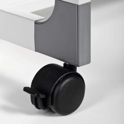 Durable hyldevogn System 88 - gr� med 4 hylder og bremse