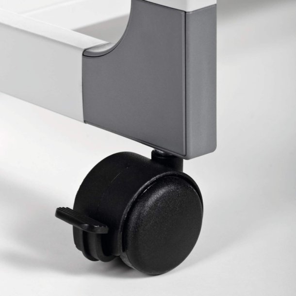 Durable hyldevogn System 88 - gr� med 4 hylder og bremse