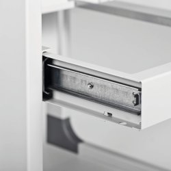 Durable hyldevogn System 88 - gr� med 4 hylder og bremse