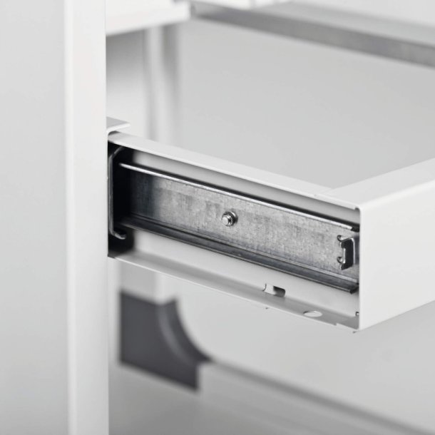 Durable hyldevogn System 88 - gr� med 4 hylder og bremse