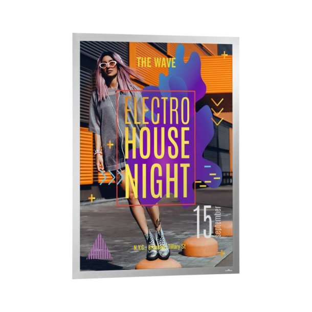 Durable Duraframe selvklbende poster 50x70 magnetramme - slv