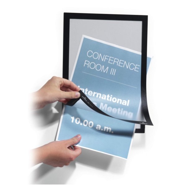 Durable Duraframe selvklbende A4 magnetramme - 2 stk. sorte