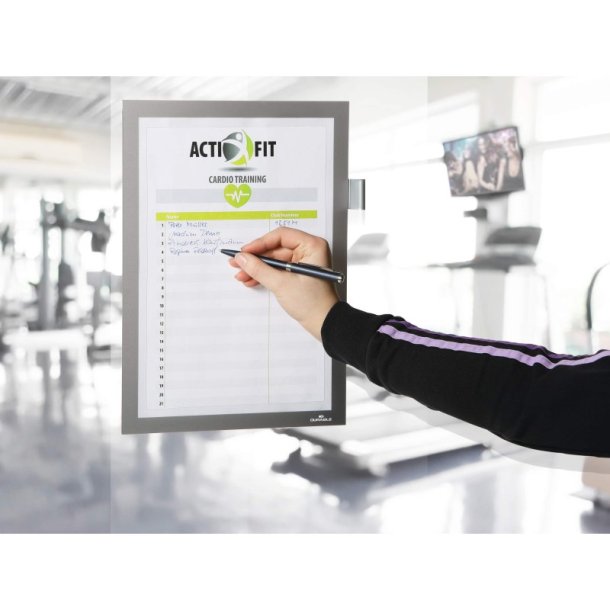 Durable Duraframe Magnetisk - A4 Note magnetramme - 1 stk. slv