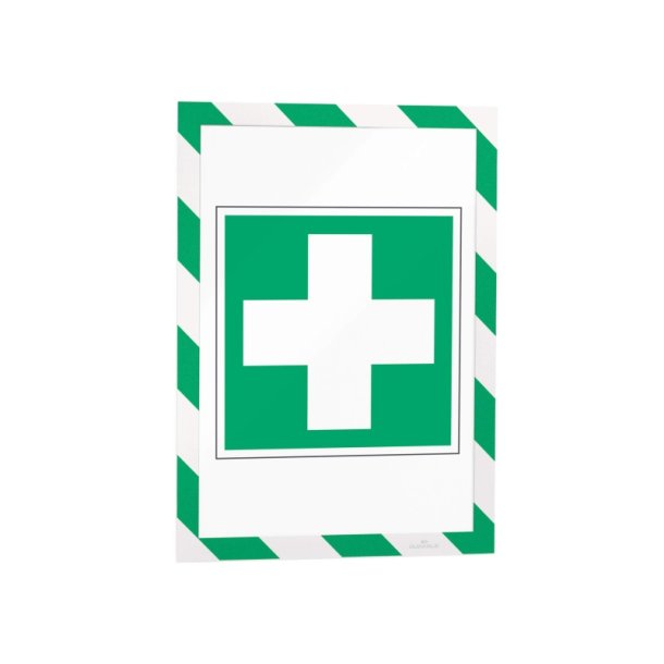 Durable Duraframe magnetisk security A4 magnetramme - 5 stk. grn/hvid