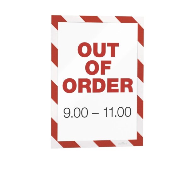 Durable Duraframe magnetisk security A4 magnetramme - 5 stk. Rd/Hvid