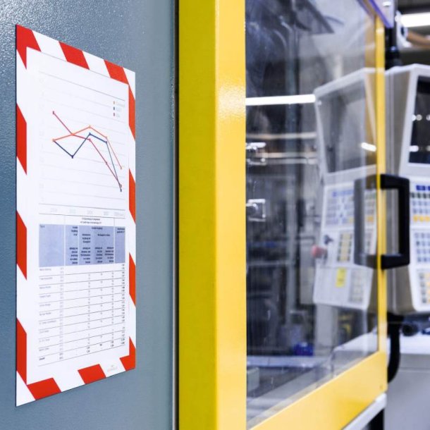 Durable Duraframe magnetisk security A4 magnetramme - 5 stk. Rd/Hvid