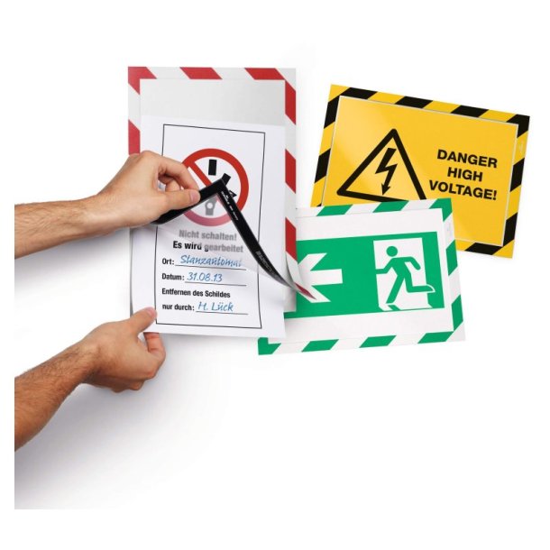 Durable Duraframe selvklbende security A4 magnetramme - 2 stk. Rd/hvid