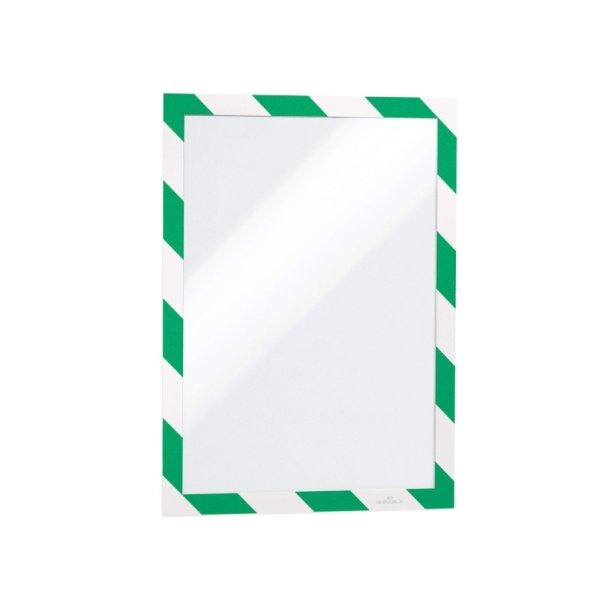 Durable Duraframe selvklbende security A4 magnetramme - 2 stk. Grn/Hvid