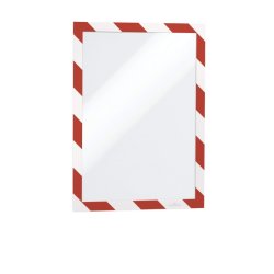 Durable Duraframe selvklbende security A4 magnetramme - 2 stk. Rd/hvid