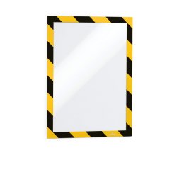 Durable Duraframe selvklbende security A4 magnetramme - 2 stk. Sort/Gul