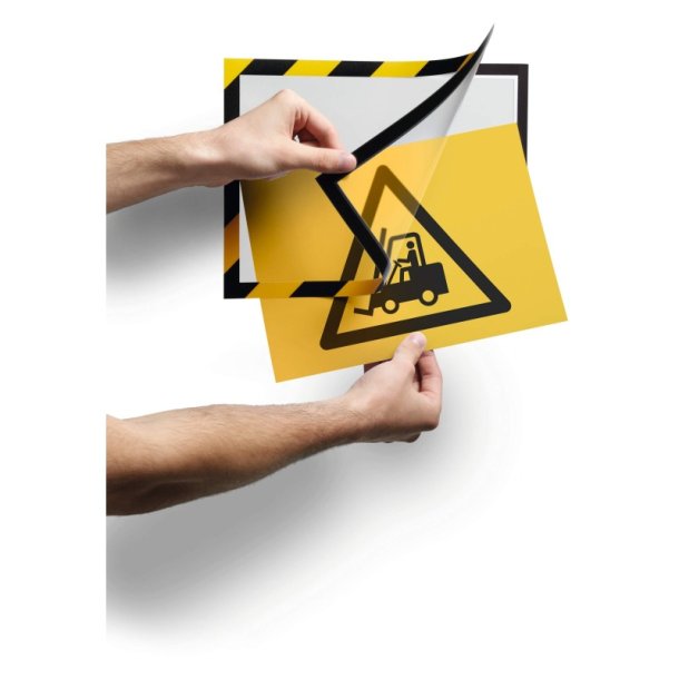 Durable Duraframe selvklbende security A4 magnetramme - 2 stk. Sort/Gul