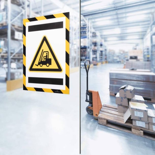 Durable Duraframe selvklbende security A4 magnetramme - 2 stk. Sort/Gul