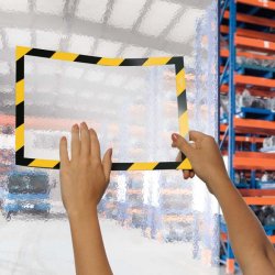 Durable Duraframe selvklbende security A4 magnetramme - 2 stk. Sort/Gul