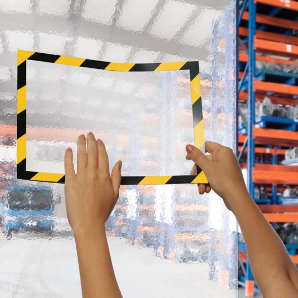 Durable Duraframe selvklbende security A4 magnetramme - 2 stk. Sort/Gul