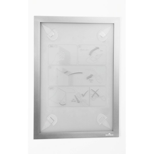 Durable Duraframe selvklbende A4 wall magnetramme - 1 stk. slv