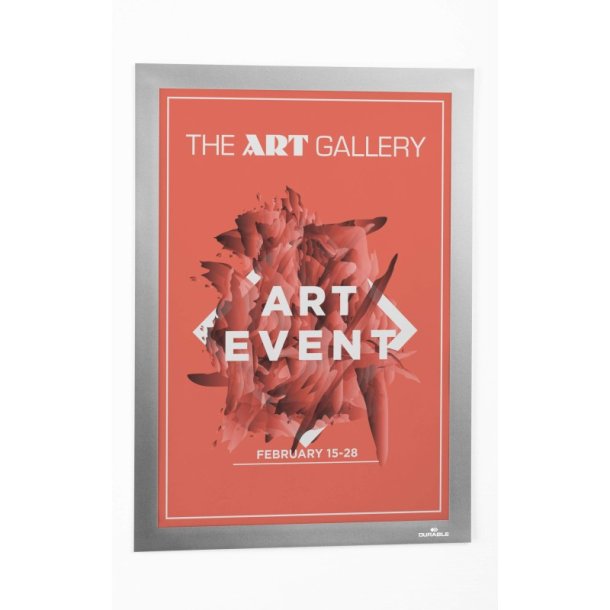 Durable Duraframe selvklbende A4 wall magnetramme - 1 stk. slv