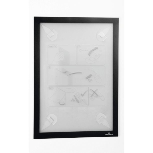 Durable Duraframe selvklbende A4 wall magnetramme - 1 stk. sort