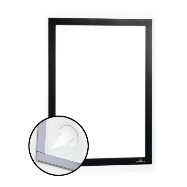 Durable Duraframe selvklbende A4 wall magnetramme - 1 stk. sort